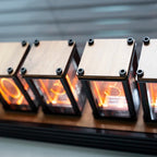 Luxury Nixie Glow Tube Clock Wood Table Clock Creative Electronic Desktop Clocks RGB Silent Digital Watch