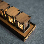 Luxury Nixie Glow Tube Clock Wood Table Clock Creative Electronic Desktop Clocks RGB Silent Digital Watch