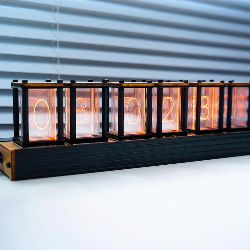 Luxury Nixie Glow Tube Clock Wood Table Clock Creative Electronic Desktop Clocks RGB Silent Digital Watch