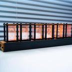 Luxury Nixie Glow Tube Clock Wood Table Clock Creative Electronic Desktop Clocks RGB Silent Digital Watch