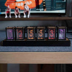 Luxury Nixie Glow Tube Clock Wood Table Clock Creative Electronic Desktop Clocks RGB Silent Digital Watch