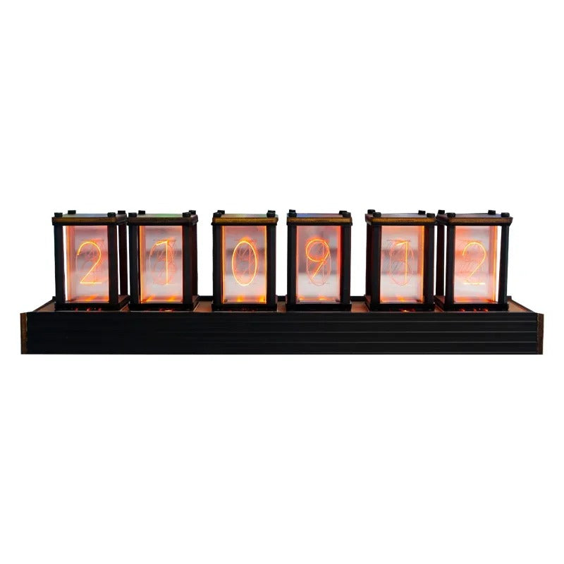 Luxury Nixie Glow Tube Clock Wood Table Clock Creative Electronic Desktop Clocks RGB Silent Digital Watch